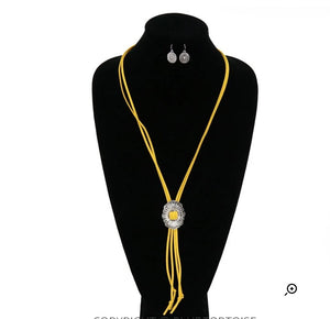Yellow bolo necklace