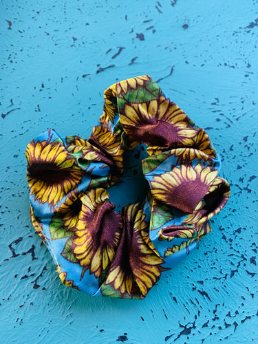 Sunflower hair scrunchy