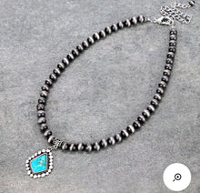 Load image into Gallery viewer, Natural turquoise simple necklace