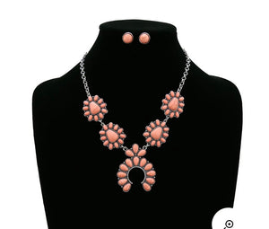 Pink cluster squash necklace