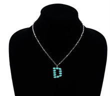 Load image into Gallery viewer, Turquoise D initial necklace