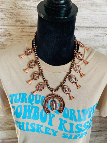 Bronze and white squash necklace set