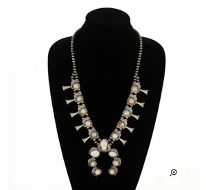 Natural white stone squash necklace