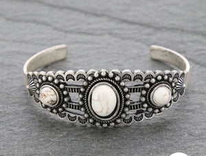Natural white cuff bracelet