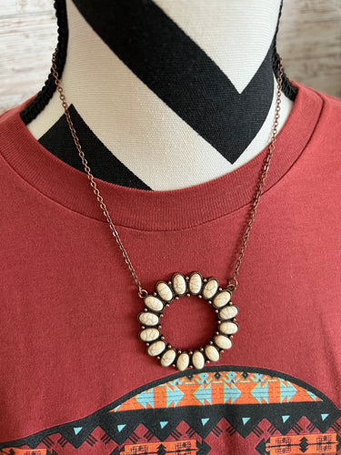 White oval necklace
