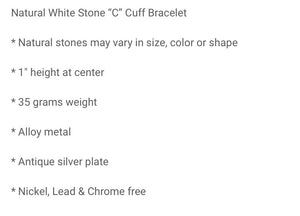 Natural white cuff bracelet