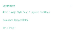 Bronze 3 strand Navajo style necklace