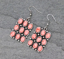 Load image into Gallery viewer, Pink cluster earrings