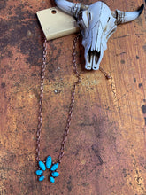 Load image into Gallery viewer, Simple brown and turquoise squash necklace