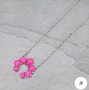 Simple pink and silver squash necklace