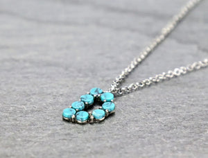 D turquoise initial necklace