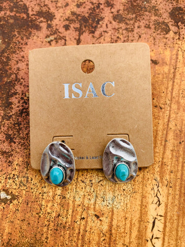 Natural turquoise post earrings