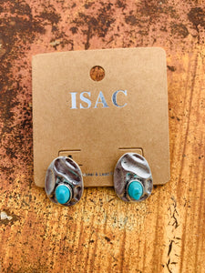 Natural turquoise post earrings