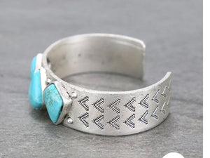 Natural turquoise cuff bracelet