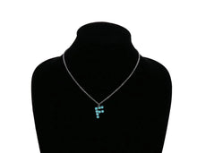 Load image into Gallery viewer, F turquoise initial necklace