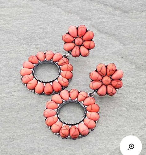 Pink cluster earrings
