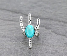 Load image into Gallery viewer, Natural turquoise cactus ring