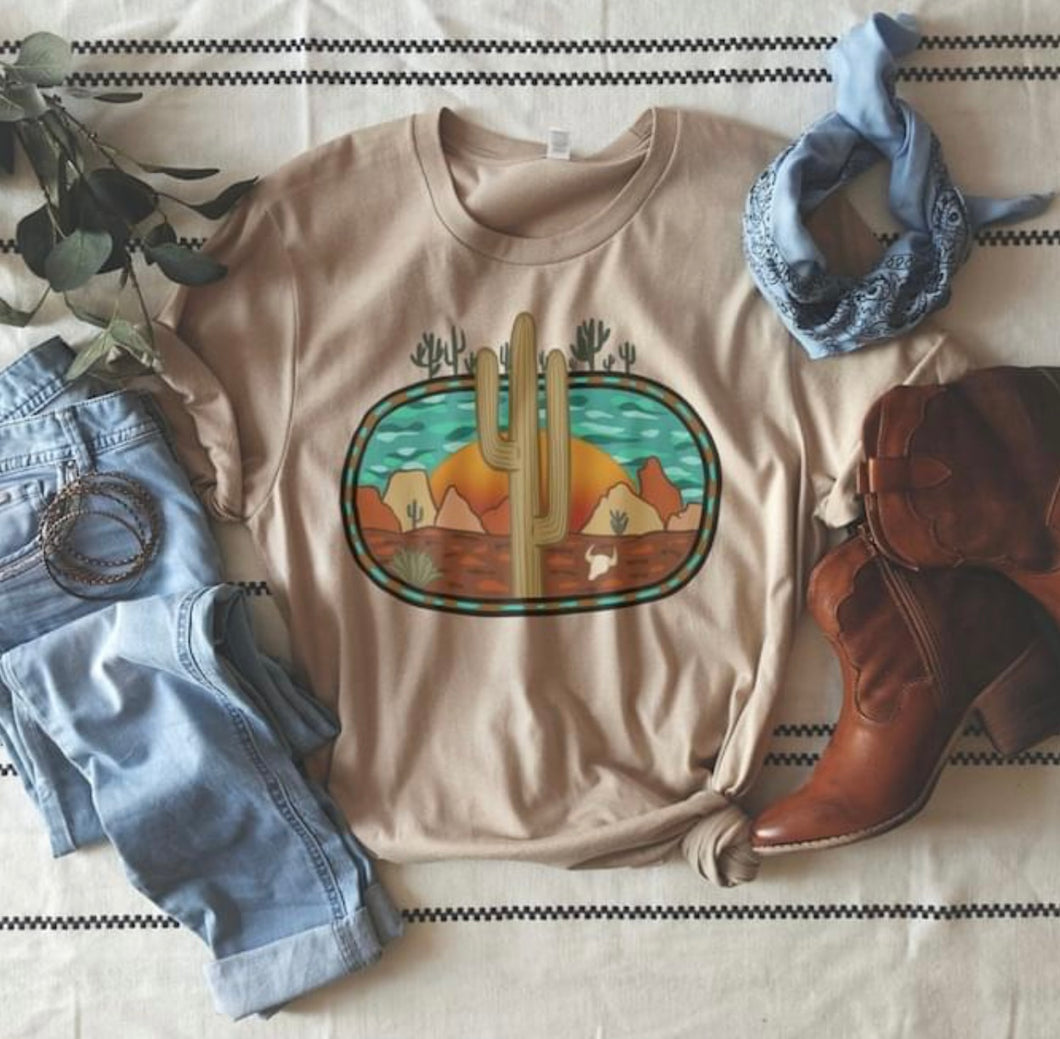 Tan cactus valley tee (sale)