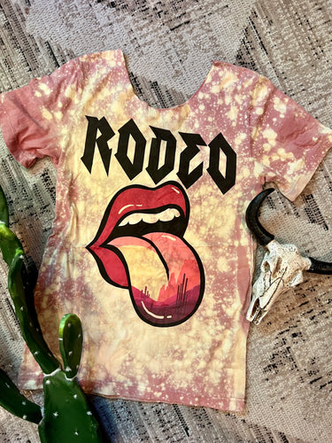 Rodeo bleached open shoulder tee