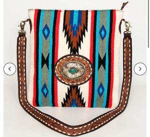 Aztec concho genuine leather purse