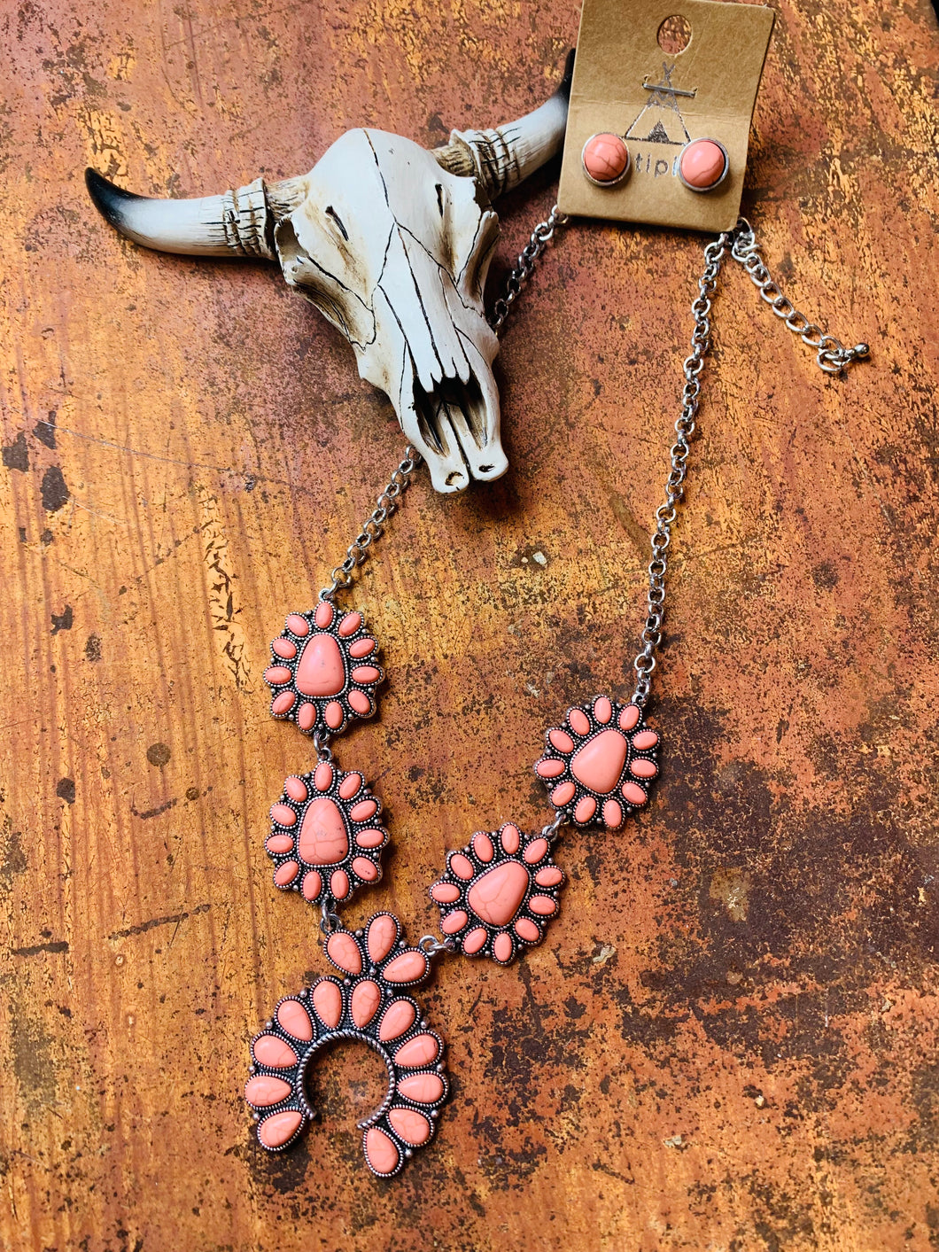 Pink cluster squash necklace