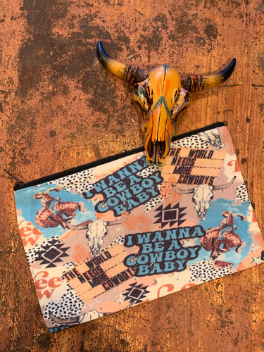 I wana be a cowboy baby accessory/makeup bag
