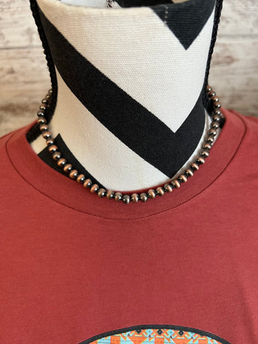 6 mm bronze Navajo style choker necklace