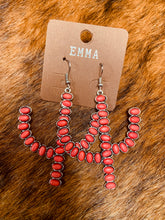 Load image into Gallery viewer, Red cactus earrings
