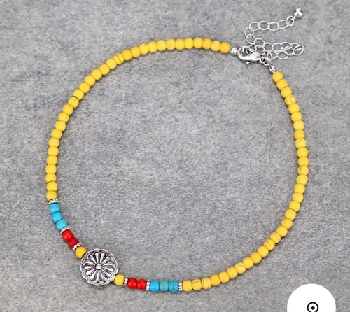 Yellow choker necklace