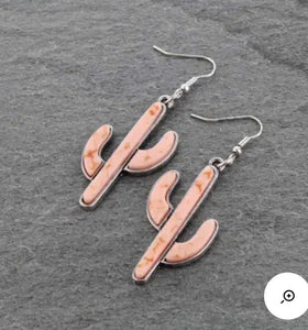 Light pink cactus earrings