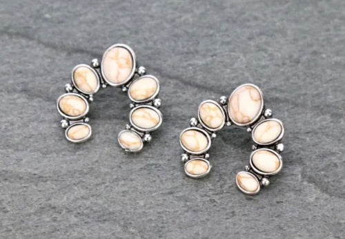 White post squash earrings