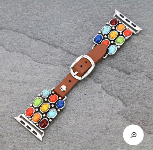 Rainbow cluster watch band