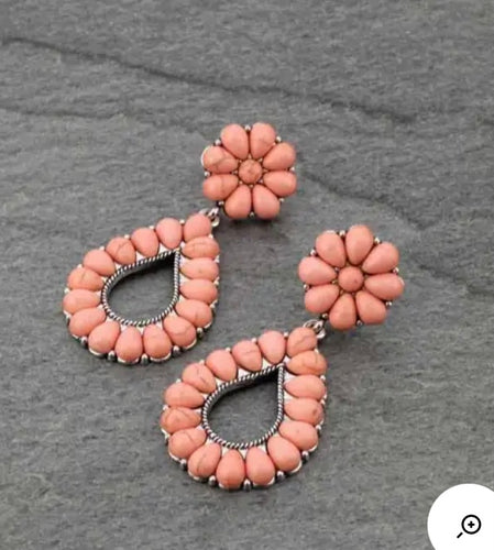 Pink cluster earrings