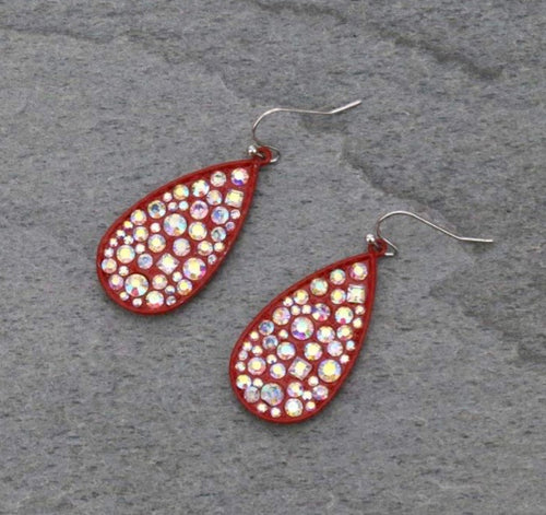 Red bling earrings