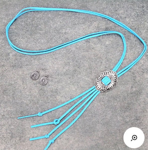 Turquoise bolo necklace