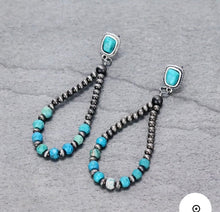 Load image into Gallery viewer, Natural turquoise earrings