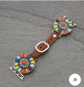 Rainbow cluster oval watch band