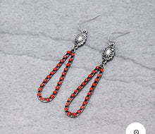 Load image into Gallery viewer, Red dangle earrings