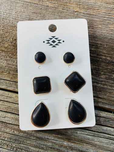 Black earring set