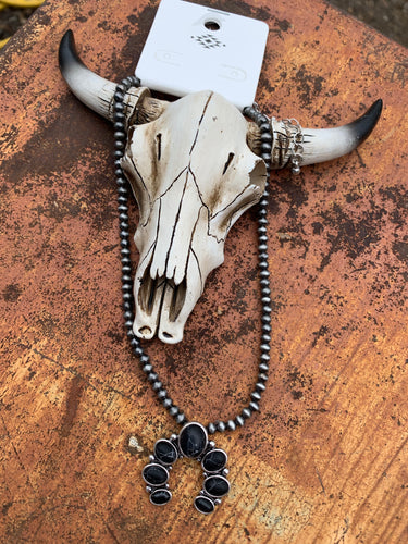 Black and silver squash choker necklace