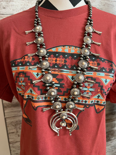 White and silver long squash necklace