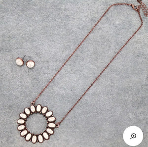 White oval necklace