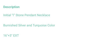 Turquoise I initial necklace