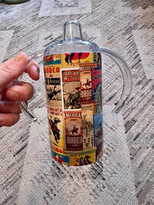 Rodeo poster kids sippy cup