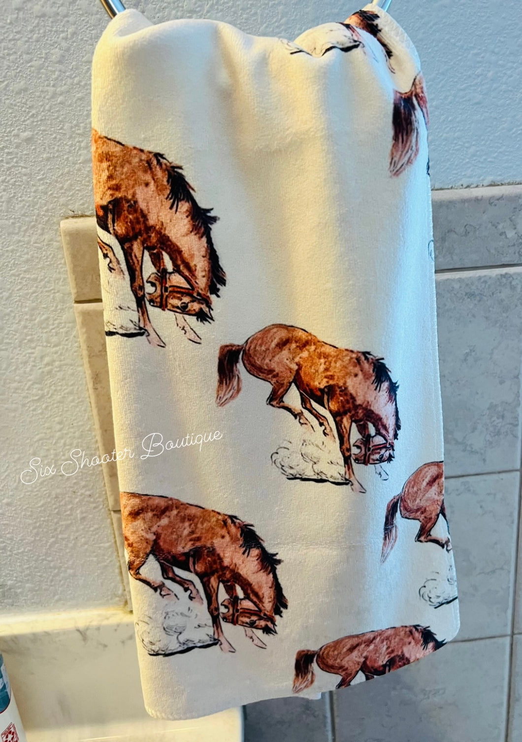 Buckin horse towel
