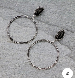 Black boho earrings