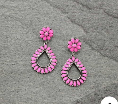 Pink teardrop earrings