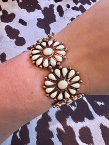 White cluster bracelet