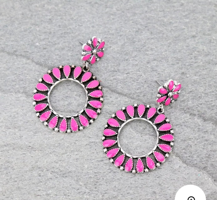 Pink cluster earrings
