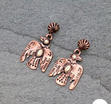 Load image into Gallery viewer, Gold thunderbird earrings